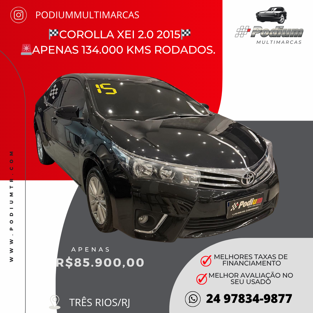 Read more about the article 🏁COROLLA XEI 2.0 2015🏁
