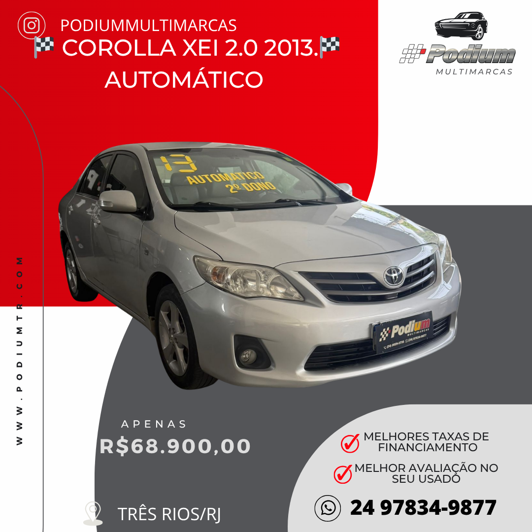 Read more about the article 🏁 COROLLA XEI 2.0 AUTOMÁTICO 2013🏁