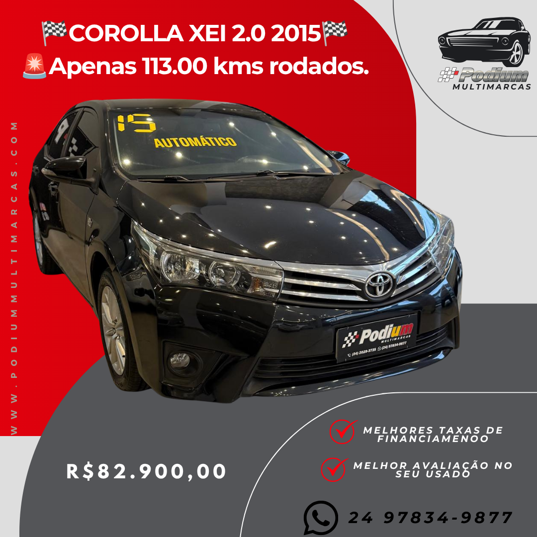 Read more about the article 🏁COROLLA XEI 2.0 2015🏁